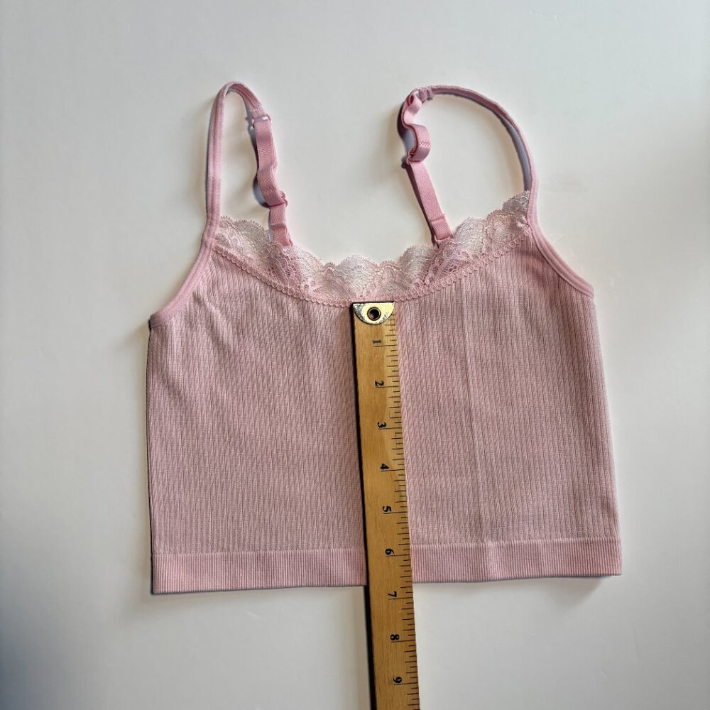 Joe Fresh Light Pink Ribbed Cropped Tank Top Size Small - Picture 5 of 7